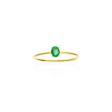 Anillo Marina García Oro Amarillo 18Kt y Esmeralda A2818SAE