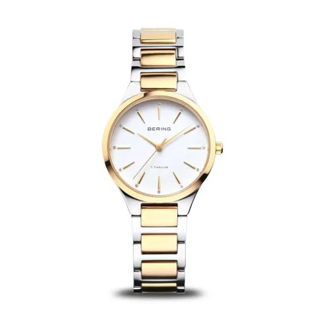 Reloj Bering Titanium Plateado y Dorado Analógico Mujer 15630-701