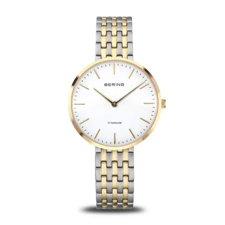 Reloj Bering Titanium Plateado y Dorado Analógico Mujer 19334-010