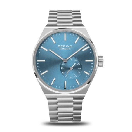 Reloj Bering Automatic Plateado y Azul Hielo Hombre 19441-CHARITY
