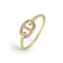 Anillo Litta Fiore Eslabón Oro Amarillo 18Kt y Topacios Rosa LRN-225-848