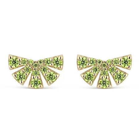 Pendientes Litta Fiore Abanico Olivinas Oro Amarillo 18kt LEA-206-851-UU
