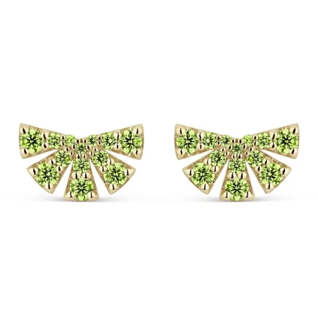 Pendientes Litta Fiore Abanico Olivinas Oro Amarillo 18kt LEA-206-851-UU