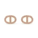Pendientes Botón Litta Fiore Eslabón Oro Amarillo 18Kt y Topacios Rosa LEA-225-041-UU