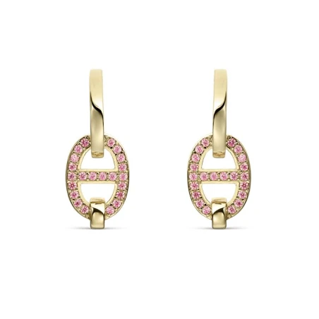 Pendientes Litta Fiore Eslabón Colgante Oro Amarillo 18Kt y Topacios Rosa LEA-225-848-UU