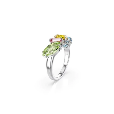 Anillo Swarovski Gema Baño Rodio y Cristales Multicolor 5708941