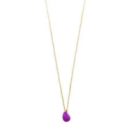 Gargantilla Salvatore Gota Plata Baño Oro y Esmalte Lavanda 213C0172