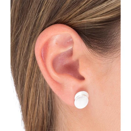 Pendientes Vidal&Vidal Doble Círculo Baño Plata Texturas Q3212A