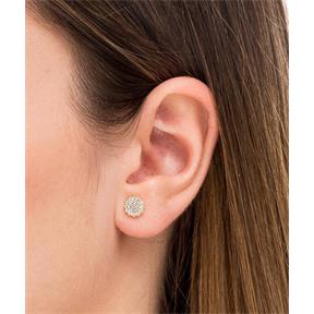 Pendientes Vidal&Vidal Botón Baño Oro y Circonitas Blancas G1803B 2