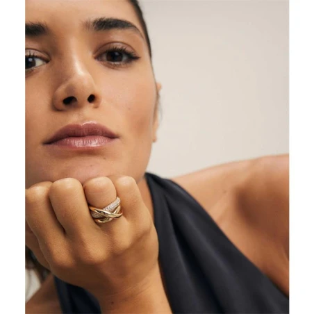 Anillo Vidal&Vidal Triple Tira Baño Oro y Circonitas X473511214