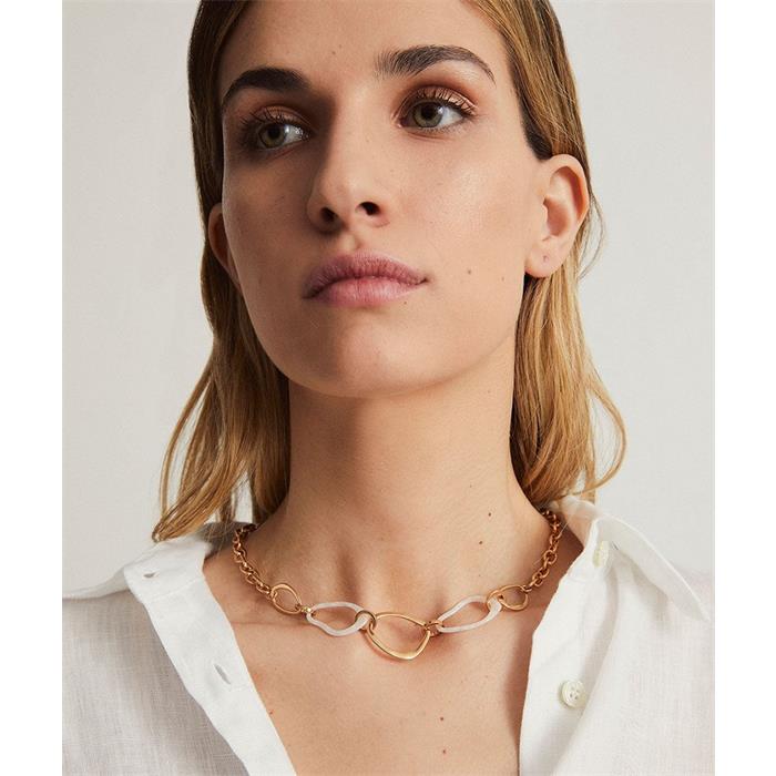 Collar Reflexe Vidal&Vidal Eslabones Baño Oro y Acetato Blanco X9755952