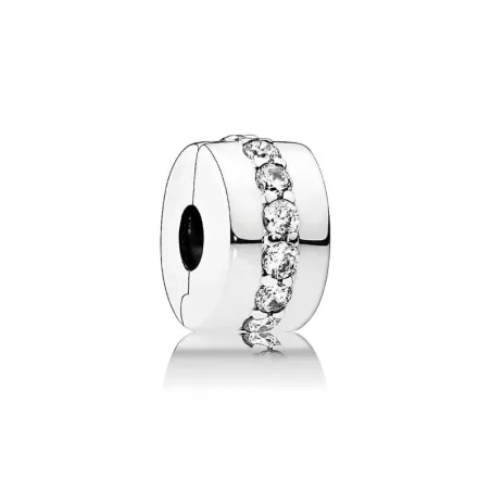Pandra clip "sendero luminoso" en plata con circonitas.
