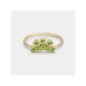 Anillo Litta Fiore Abanico Oro Amarillo 18Kt y Olivinas LRN-206-851