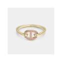 Anillo Litta Fiore Eslabón Oro Amarillo 18Kt y Topacios Rosa LRN-225-848