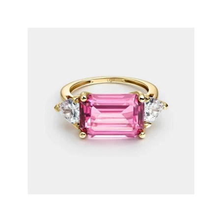 Anillo Litta Fiore Cokctail Oro Amarillo 18Kt, Topacio Rosa y Circonitas Blancas LRN-273-040