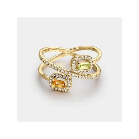 Anillo Litta Fiore Oro Amarillo 18Kt, Citrino y Peridoto LRN-279-850