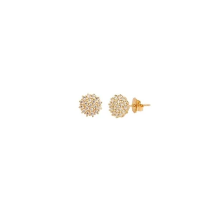 Pendientes Vidal&Vidal Botón Baño Oro y Circonitas Blancas G1803B