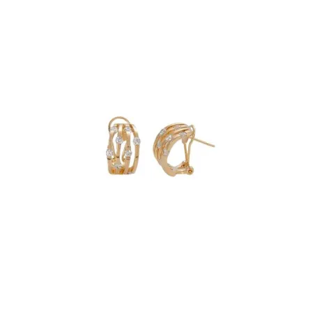 Pendientes Omega Vidal&Vidal Tiras Baño Oro y Circonitas G1990A