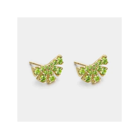 Pendientes Litta Fiore Abanico Olivinas Oro Amarillo 18kt LEA-206-851-UU