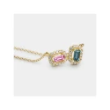 Gargantilla Litta Fiore Midnight Oro Amarillo 18Kt, Topacio London y Rosa LNL-280-849-UU