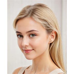 Pendientes Botón Litta Fiore Eslabón Oro Amarillo 18Kt y Topacios Rosa LEA-225-041-UU 2