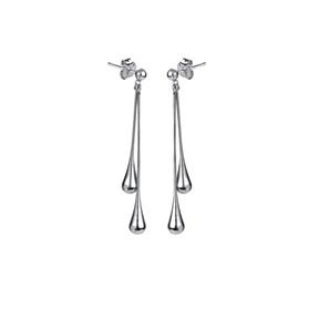 Pendientes Vidal&Vidal Doble Péndulo Largos Baño Plata Q3533A