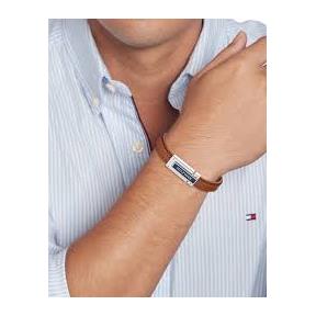 Pulsera Tommy Hilfiger Cuero marrón y Acero Inoxidable 2790560 2