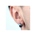 Pendientes Lotus Style Hombre Aro Acero Azul LS2160-4/3