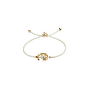 Pulsera UNOde50 Baño Oro, Hilo Crema y Perla PUL2505CREORO0M