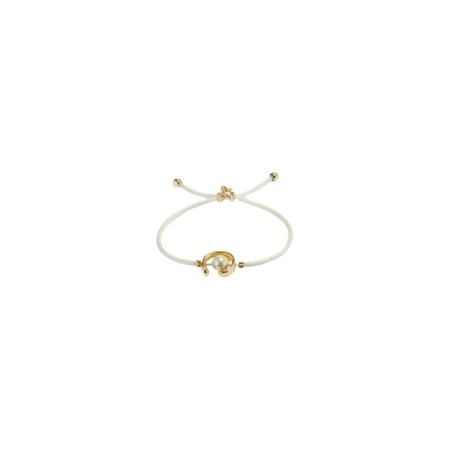 Pulsera UNOde50 Baño Oro, Hilo Crema y Perla PUL2505CREORO0M