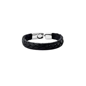 Pulsera UNOde50 Ser Natural Piel Trenzada Negra y Baño Plata PUL2455NGRMTL0L