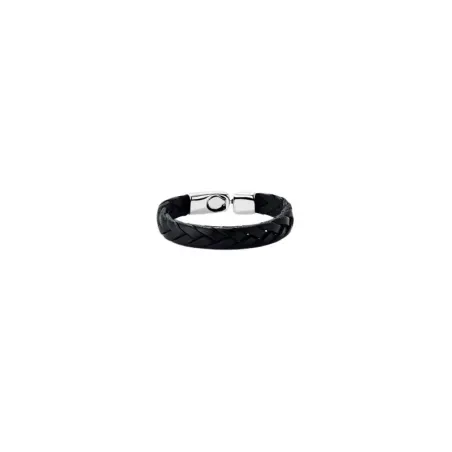 Pulsera UNOde50 Ser Natural Piel Trenzada Negra y Baño Plata PUL2455NGRMTL0L