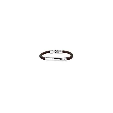 Pulsera UNOde50 Ser Natural Piel Trenzada Marrón y Baño Plata PUL2462MARMTL0L