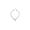 Collar UNOde50 Libélula Cuero Negro, Baño Plata y Cristales Multicolor COL1959MCLMTL0U