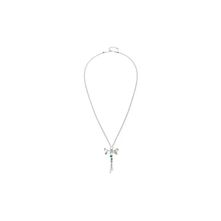 Collar Largo UNOde50 Libélula Baño Plata y Cristales Verdes COL1963VRDMTL0U