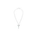 Collar Largo UNOde50 Libélula Baño Plata y Cristales Verdes COL1963VRDMTL0U