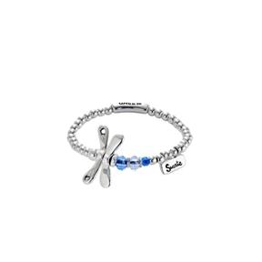 Pulsera UNOde50 Libélula Baño Plata y Cristales Azules PUL2475AZUMTL0M
