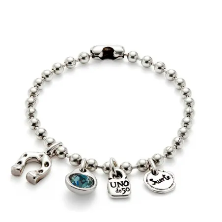 Pulsera UNOde50 Ser Único Baño Plata y Cristal Azul PUL2556AZOMTL0M