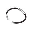 Pulsera Police Geometric Piel Trenzada Negra y Acero Inoxidable Hombre PEAGB0001409