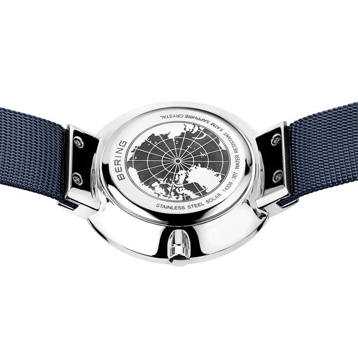 Reloj Bering Solar Azul y Plateado Analógico Unisex 14339-307