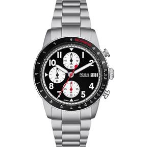 Reloj Fossil Sport Tourer Plateado y Negro Cronógrafo Hombre FS6045