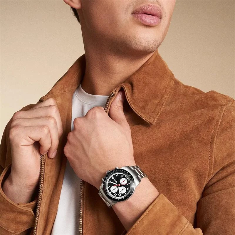 Reloj Fossil Sport Tourer Plateado y Negro Cronógrafo Hombre FS6045