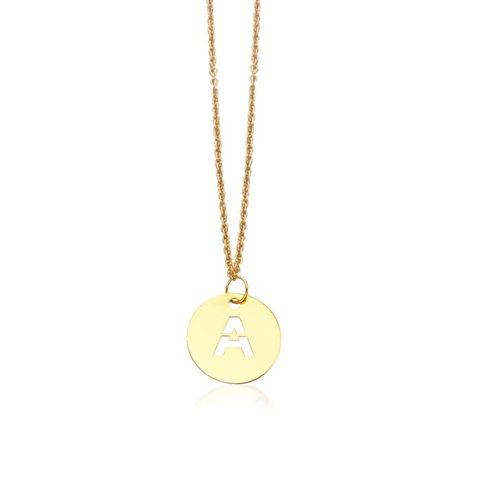 Gargantilla Le Carré Mujer Oro amarillo chapa inicial (9mm) GD004OA.00