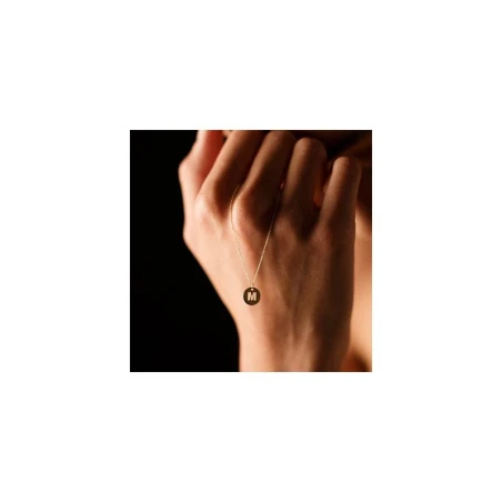 Gargantilla Le Carré Mujer Oro amarillo chapa inicial (9mm) GD004OA.00
