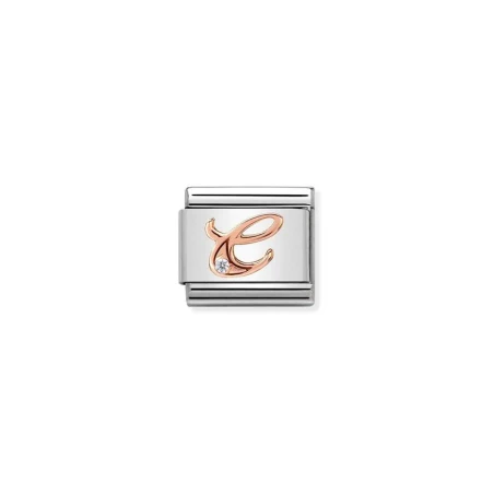 Composable Classic LETTERE acciaio, zirconi e oro 375 (03_C)