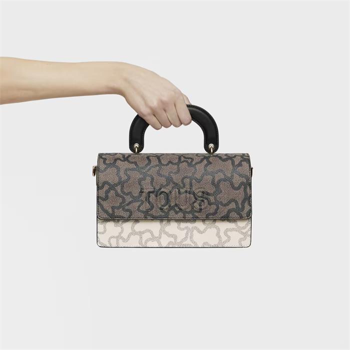 Bolso bandolera Solapa TOUS Kaos Icon Beige y Negro Mediano 2002127552