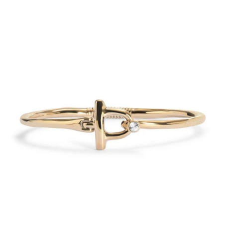 Pulsera UNOde50 Ser Indomable Baño Oro y Topacio Blanco PUL2449BLNORO0M