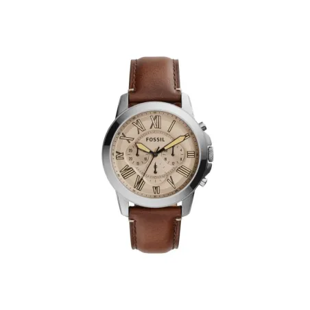 Reloj Fossil piel marrón esfera camel colección Grant