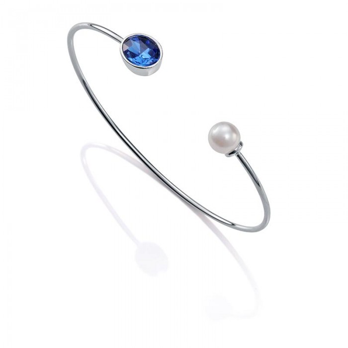 Pulsera Viceroy Fashion Chic Mujer Acero Inoxidable Perla y Cristal Azul 3198P11000