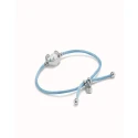 Pulsera UNOde50 Ser Diferente Hilo Azul, Baño Plata y Perla Shell PUL2505AZUMTL0M